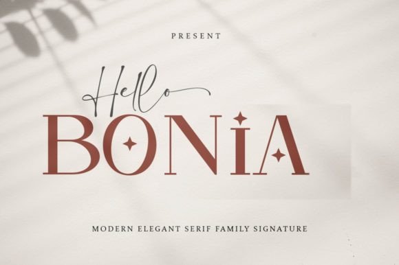 Hello Bonia: A Stylish Serif and Script Font Duo for Branding